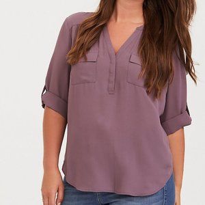 BNWT - Torrid Harper Blouse in Mauve